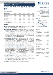 2024Q1季报点评：收入符合预期，期待弹性重现