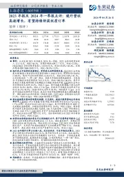 2023年报及2024年一季报点评:境外营收高速增长,有望持续斩获优质订单