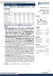 2024一季报点评：整体业绩优于行业，头部优势显著