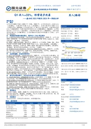 嘉必优2023年报及2024年一季报点评：Q1收入+33%，经营逐步改善