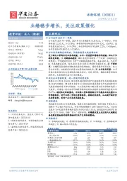 业绩稳步增长，关注政策催化