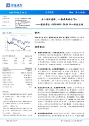 2024年一季报点评：收入增长亮眼，一季度实现开门红