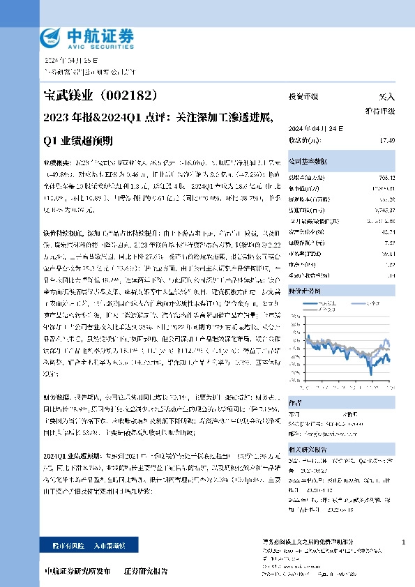 2023年报&2024Q1点评：关注深加工渗透进展，Q1业绩超预期