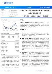 2024年一季报点评：一季度产销量下滑影响短期业绩，新、老能源未来皆有较大成长空间