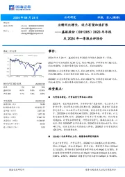 2023年年报及2024年一季报点评报告：业绩同比增长，运力有望加速扩张