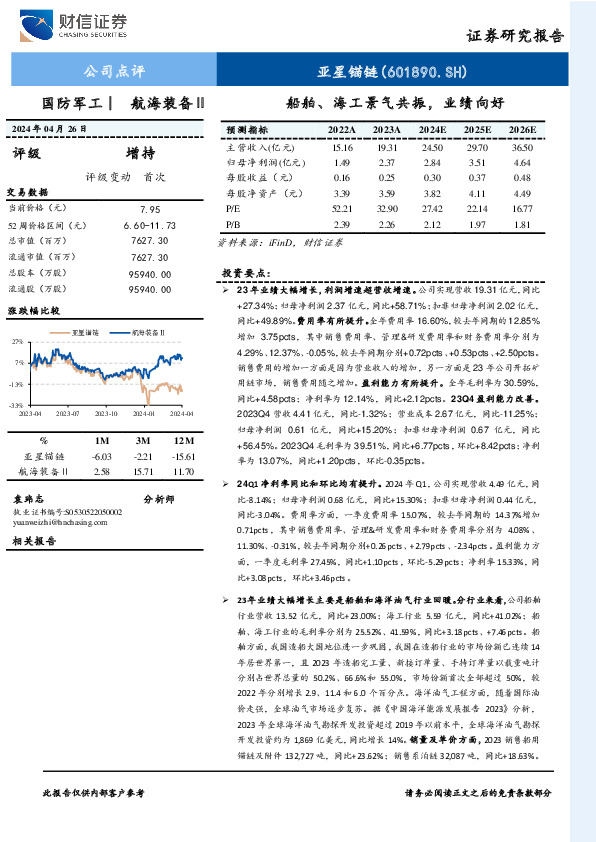 船舶、海工景气共振，业绩向好