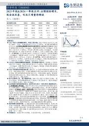 2023年报&2024一季报点评:业绩强劲增长,现金流改善,电池片增量待释放