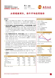 业绩稳健增长,海外市场值得期待