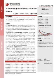 2024Q1业绩点评报告:产品结构优化叠加原材料降价,公司毛利率大幅提升