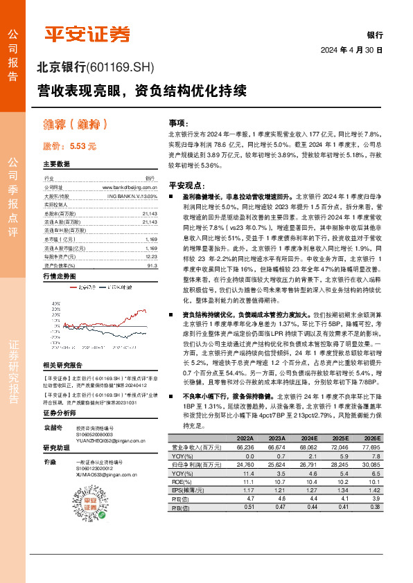 营收表现亮眼，资负结构优化持续