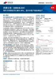 海外市场营收同比增长40%，国内外新产能陆续投产