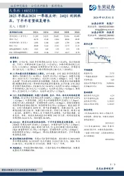 2023年报&2024一季报点评：24Q1利润承压，下半年有望恢复增长