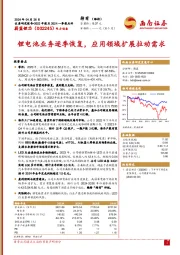 锂电池业务逐季恢复，应用领域扩展拉动需求