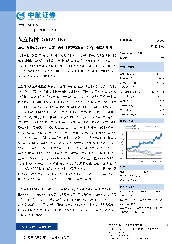 2023年报&2024Q1点评：内生外延蓬勃发展，24Q1业绩超预期