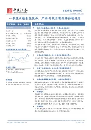 一季度业绩表现优异，产业升级自有品牌持续提升