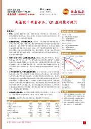 2024年一季报点评：高基数下销量承压，Q1盈利能力提升