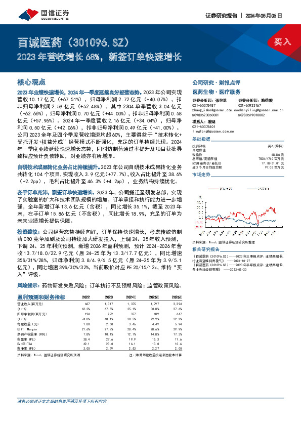 2023年营收增长68%，新签订单快速增长