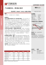 2024Q1业绩点评报告：产品销量承压，盈利能力提升