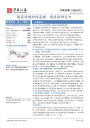 报表稳健业绩高增,彰显强劲实力