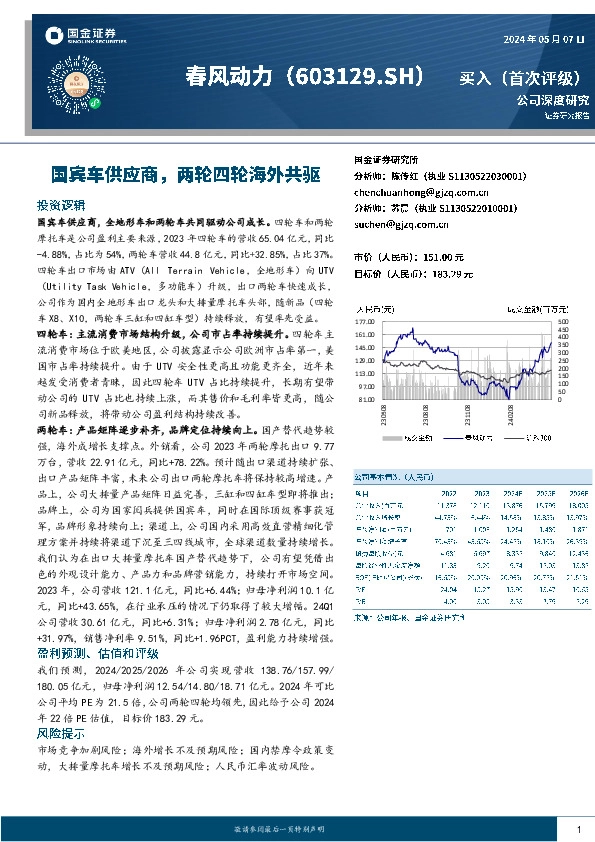 国宾车供应商，两轮四轮海外共驱