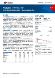 归母净利润受减值拖累，债务结构持续优化