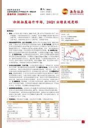 积极拓展海外市场，24Q1业绩表现亮眼