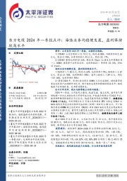 东方电缆2024年一季报点评:海陆业务均稳健发展,盈利保持较高水平
