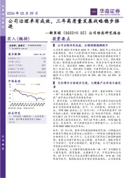 公司动态研究报告:公司治理卓有成效,三年高质量发展战略稳步推进