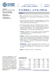 公司年报点评:多元化渠道发力,23年收入同增16%