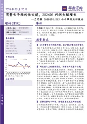 公司事件点评报告：消费电子结构性回暖，2024Q1利润大幅增长