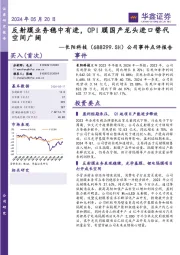 公司事件点评报告:反射膜业务稳中有进,CPI膜国产龙头进口替代空间广阔