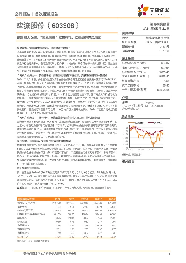 铸造能力为基，“两业两机”双翼齐飞，低空经济乘风而起