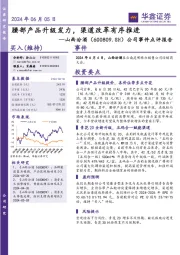 公司事件点评报告：腰部产品升级发力，渠道改革有序推进