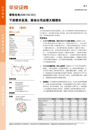下游需求高涨,驱动公司业绩大幅增长