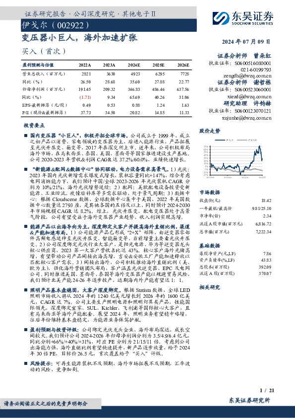 变压器小巨人，海外加速扩张