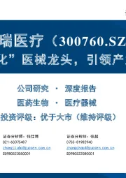 “创新+全球化”医械龙头，引领产业数智化转型