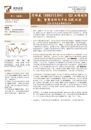 2024半年度业绩预告点评:Q2业绩超预期,智慧安防与手机CIS双击