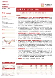 大唐集团核心电力平台 电改国改价值重估