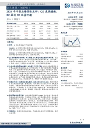 2024年中报业绩预告点评:Q2表现稳健,BF盈利H2改善可期
