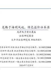 龙源电力首次覆盖:龙腾于海同风起,绿色溢价壮本源