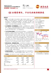 Q2业绩高增长，平台化战略持续推进