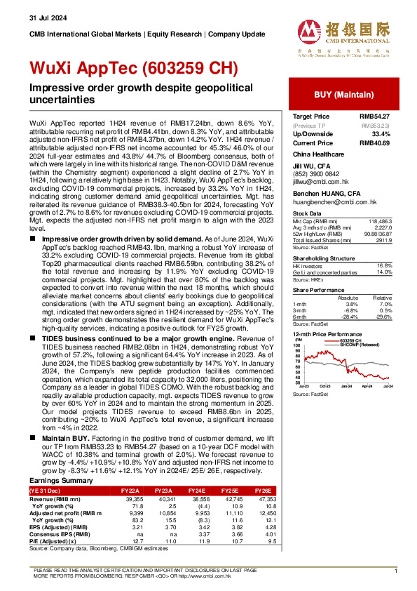 Impressive order growth despite geopolitical uncertainties
