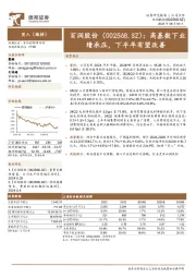 高基数下业绩承压,下半年有望改善
