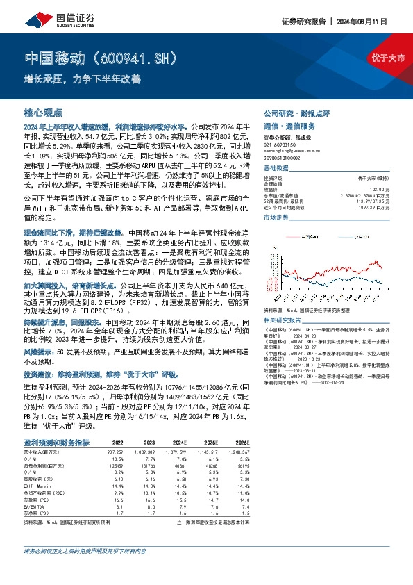 增长承压，力争下半年改善