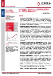 公司简评报告：品牌渠道持续深耕，经营效率稳步提升