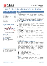 2024年中报,AI投入增加致毛利率下降,影响利润