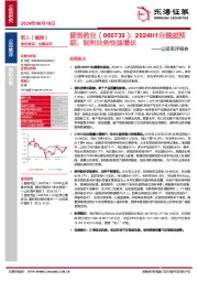 公司简评报告:2024H1业绩超预期,制剂业务快速增长