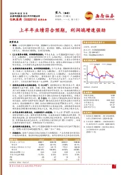 2024年半年报点评：上半年业绩符合预期，利润端增速强劲