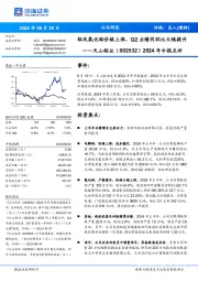 2024年中报点评:铝及氧化铝价格上涨,Q2业绩同环比大幅提升