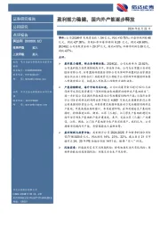 盈利能力稳健,国内外产能逐步释放